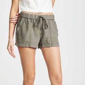 NWT Joie Fossette Shorts Green Linen Drawstring XS